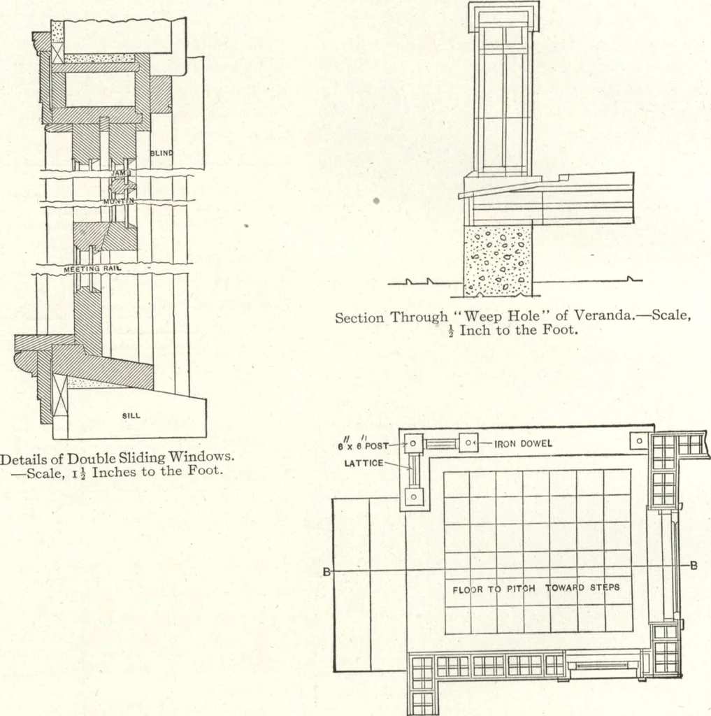 An illustration from Cement houses and private garages with constructive details, 1912, leaf 107