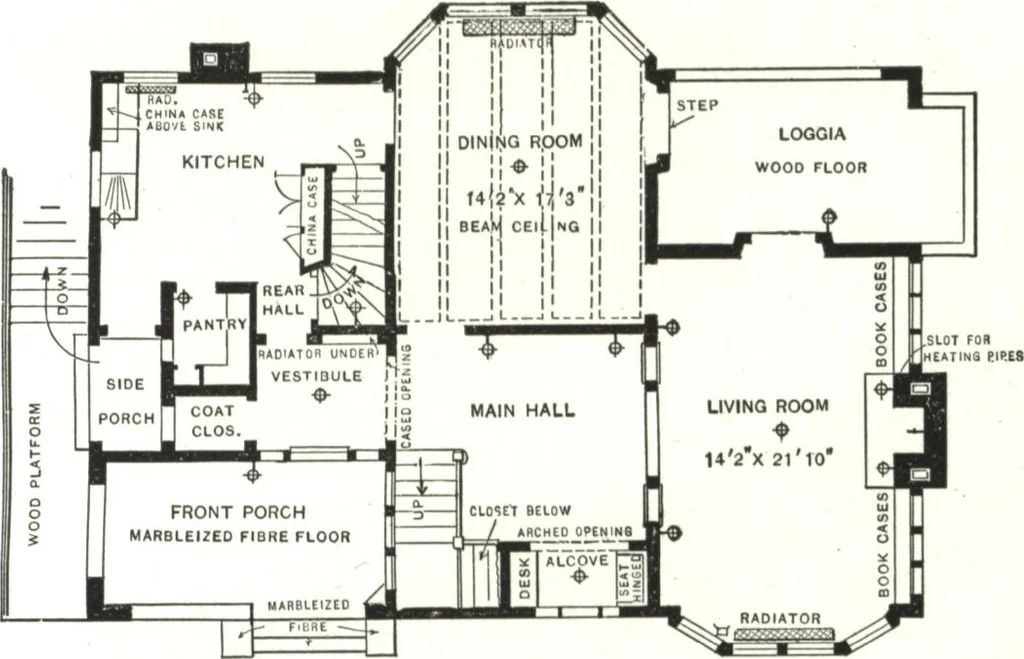 An illustration from Cement houses and private garages with constructive details, 1912, leaf 110