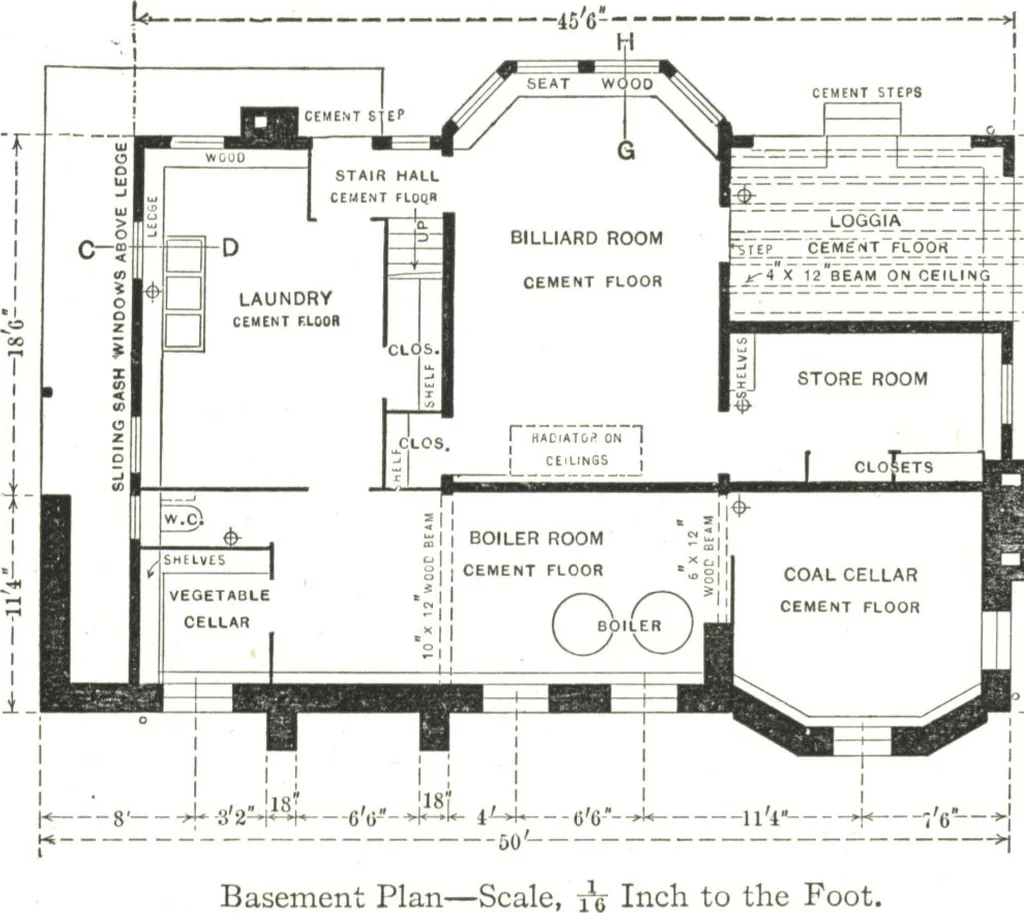 An illustration from Cement houses and private garages with constructive details, 1912, leaf 111