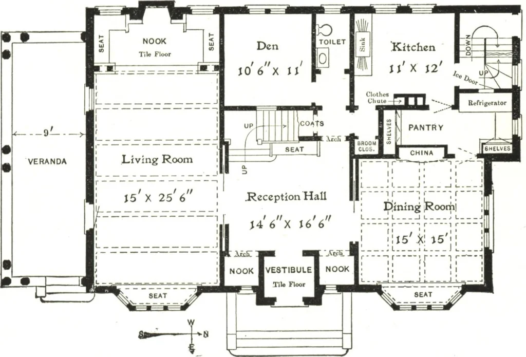 An illustration from Cement houses and private garages with constructive details, 1912, leaf 117