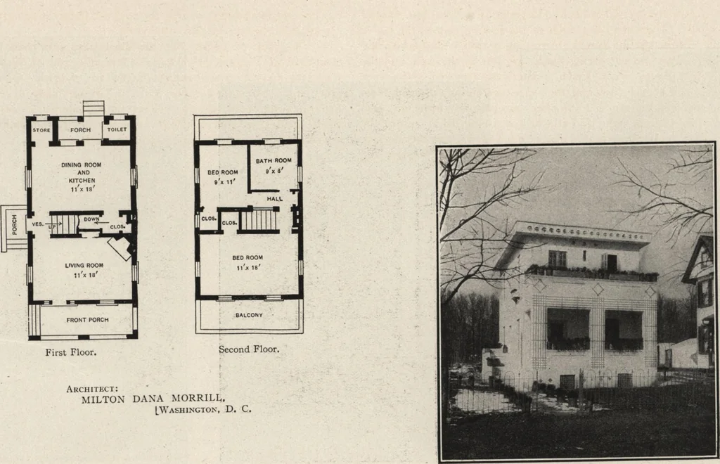 An illustration from Cement houses and private garages with constructive details, 1912, leaf 12