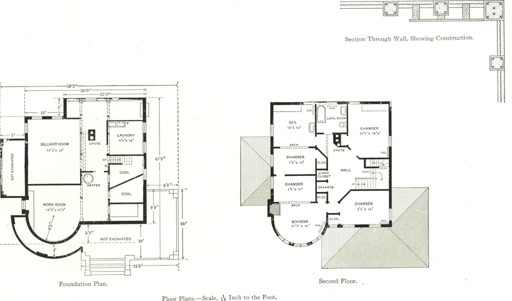 An illustration from Cement houses and private garages with constructive details, 1912, leaf 124