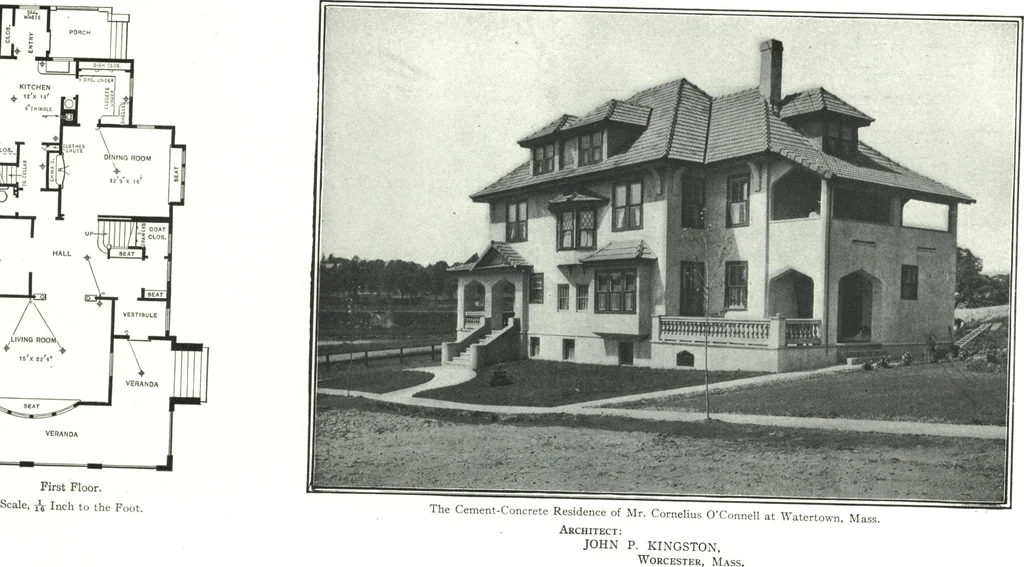 An illustration from Cement houses and private garages with constructive details, 1912, leaf 128