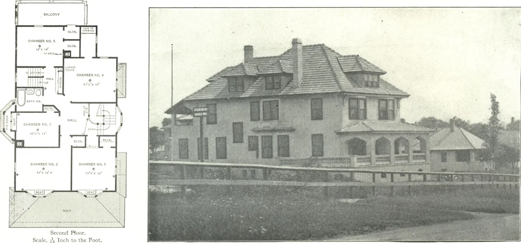 An illustration from Cement houses and private garages with constructive details, 1912, leaf 129