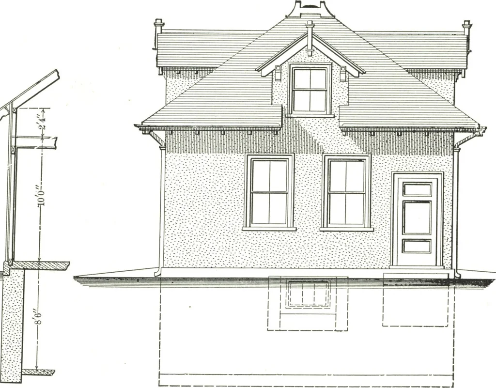 An illustration from Cement houses and private garages with constructive details, 1912, leaf 150