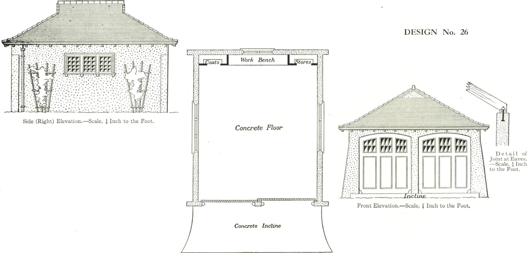 An illustration from Cement houses and private garages with constructive details, 1912, leaf 153