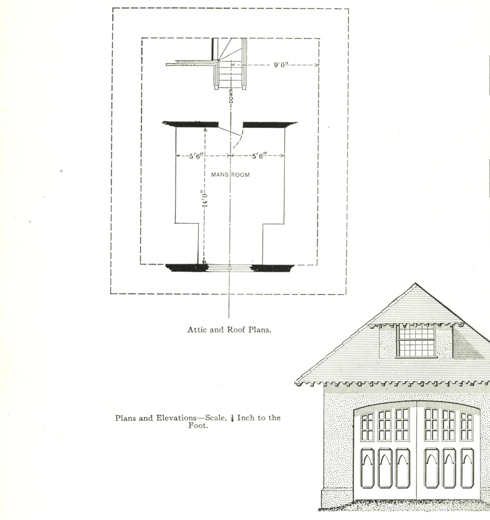 An illustration from Cement houses and private garages with constructive details, 1912, leaf 157