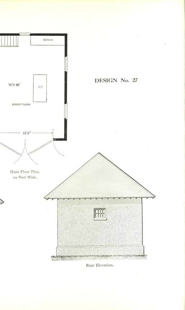 An illustration from Cement houses and private garages with constructive details, 1912, leaf 157