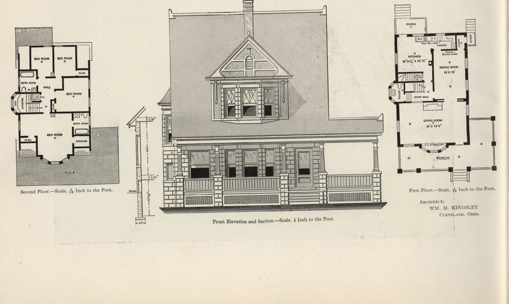 An illustration from Cement houses and private garages with constructive details, 1912, leaf 17
