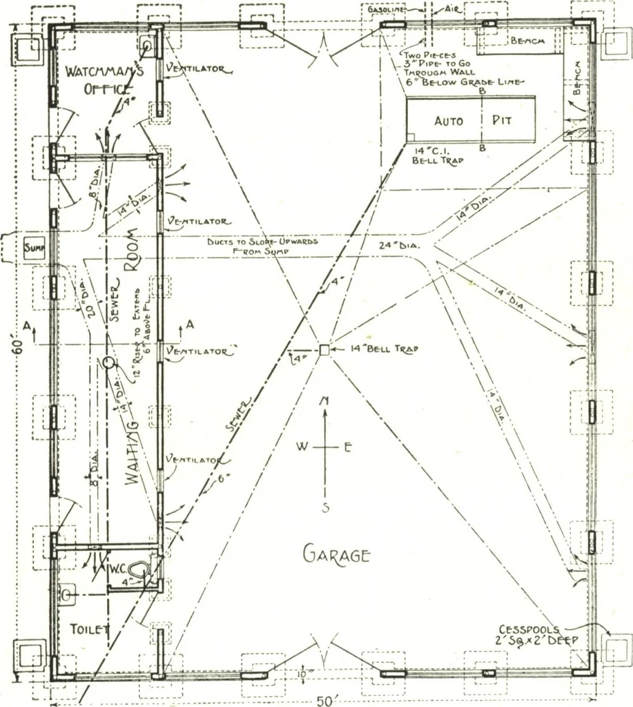 An illustration from Cement houses and private garages with constructive details, 1912, leaf 183