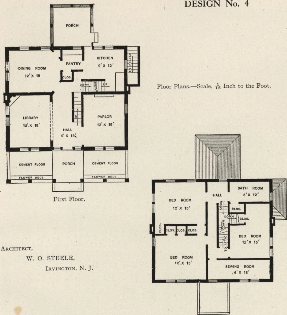 An illustration from Cement houses and private garages with constructive details, 1912, leaf 26