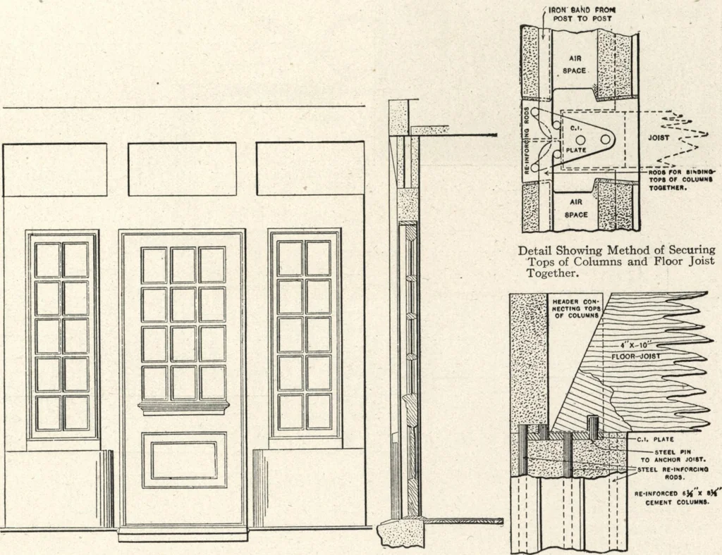 An illustration from Cement houses and private garages with constructive details, 1912, leaf 28