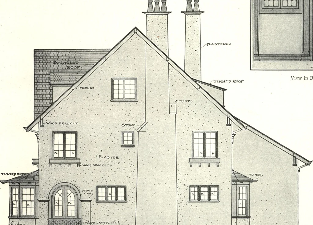 An illustration from Cement houses and private garages with constructive details, 1912, leaf 36