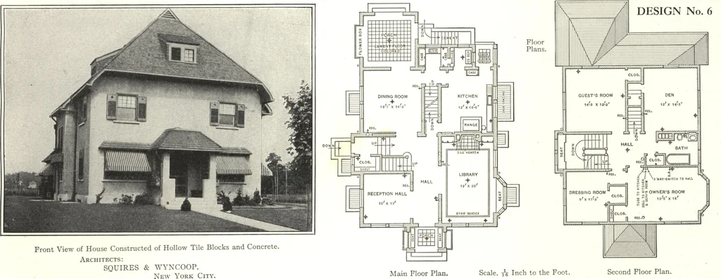 An illustration from Cement houses and private garages with constructive details, 1912, leaf 42