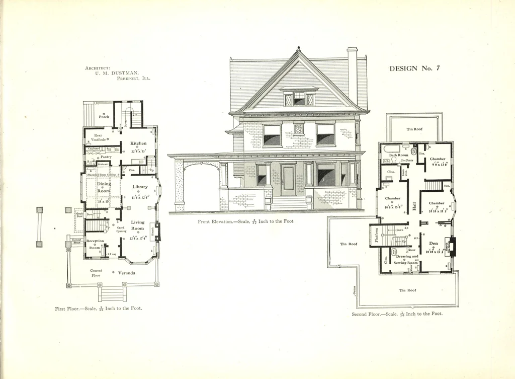 An illustration from Cement houses and private garages with constructive details, 1912, leaf 48
