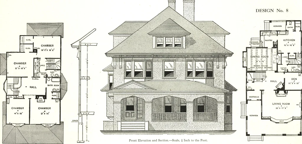 An illustration from Cement houses and private garages with constructive details, 1912, leaf 61