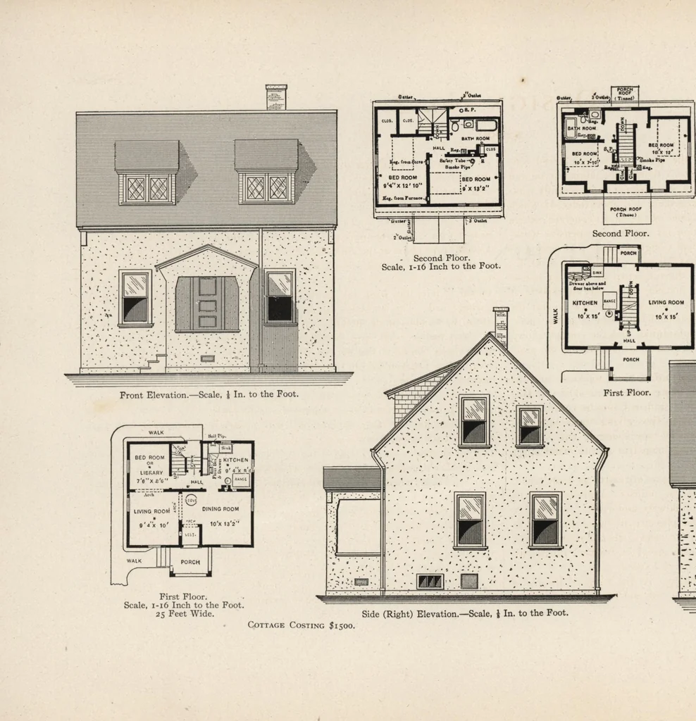 An illustration from Cement houses and private garages with constructive details, 1912, leaf 9