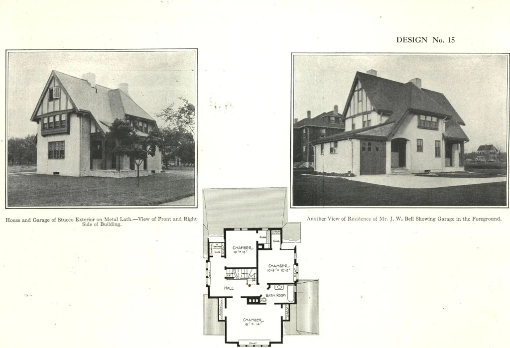 An illustration from Cement houses and private garages with constructive details, 1912, leaf 99