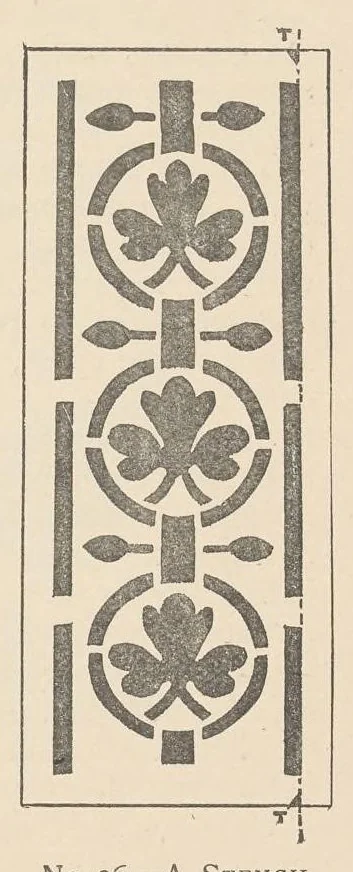 An illustration from Instructions for the adornment and embellishment of dwelling houses: entitled interior decoration, illustrated with numerous designs and examples of appropriate colours in chromo-lithography / by Owen W. Davis., 1886, leaf 82