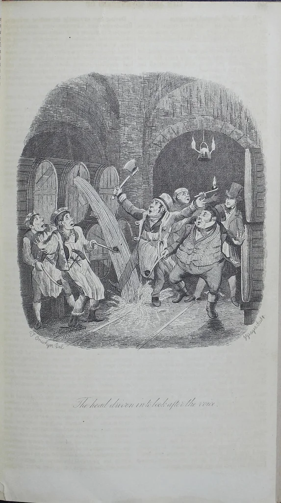 An illustration from The Life and Adventures of Valentine Vox, the Ventriloquist., 1844, leaf 115