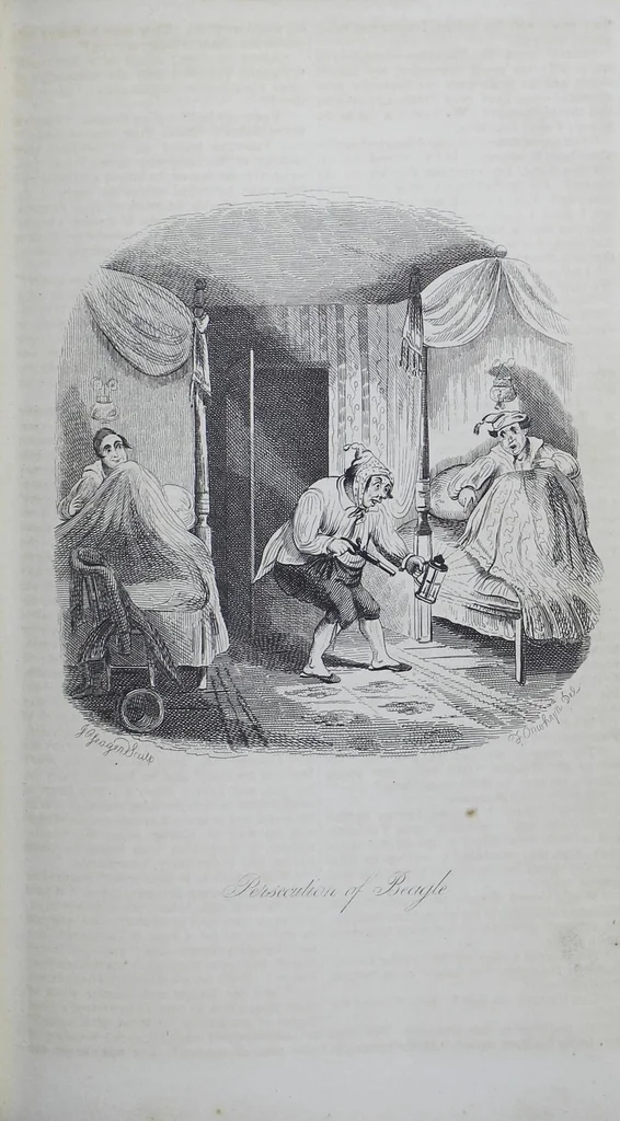 An illustration from The Life and Adventures of Valentine Vox, the Ventriloquist., 1844, leaf 61