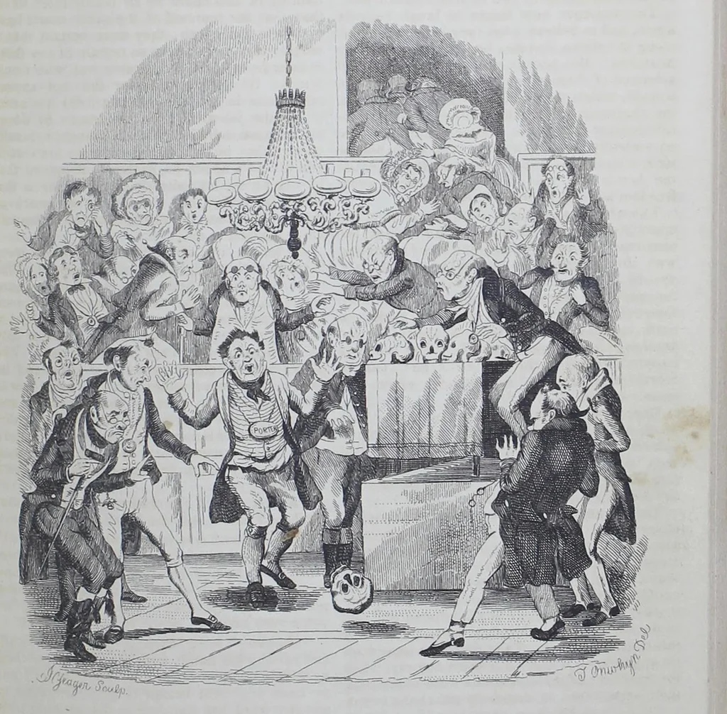 An illustration from The Life and Adventures of Valentine Vox, the Ventriloquist., 1844, leaf 95
