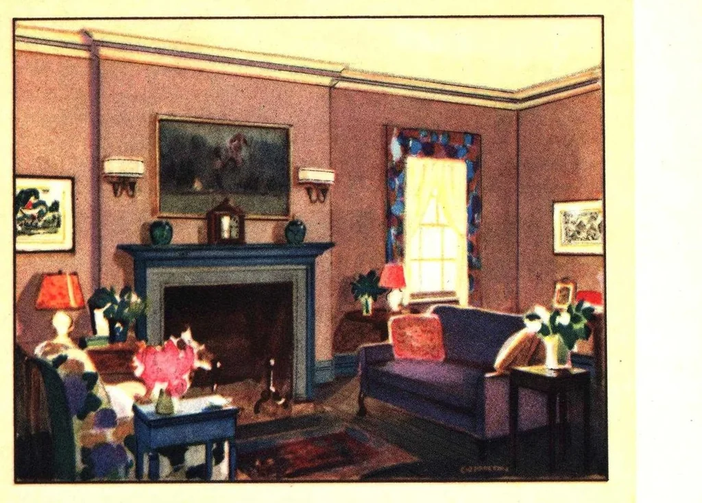 An illustration from Decorative suggestions: a handbook of color schemes..., 1930, leaf 6