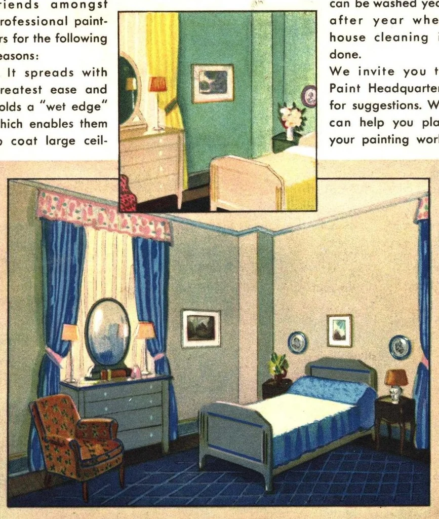 An illustration from Decorative suggestions: a handbook of color schemes..., 1930, leaf 8