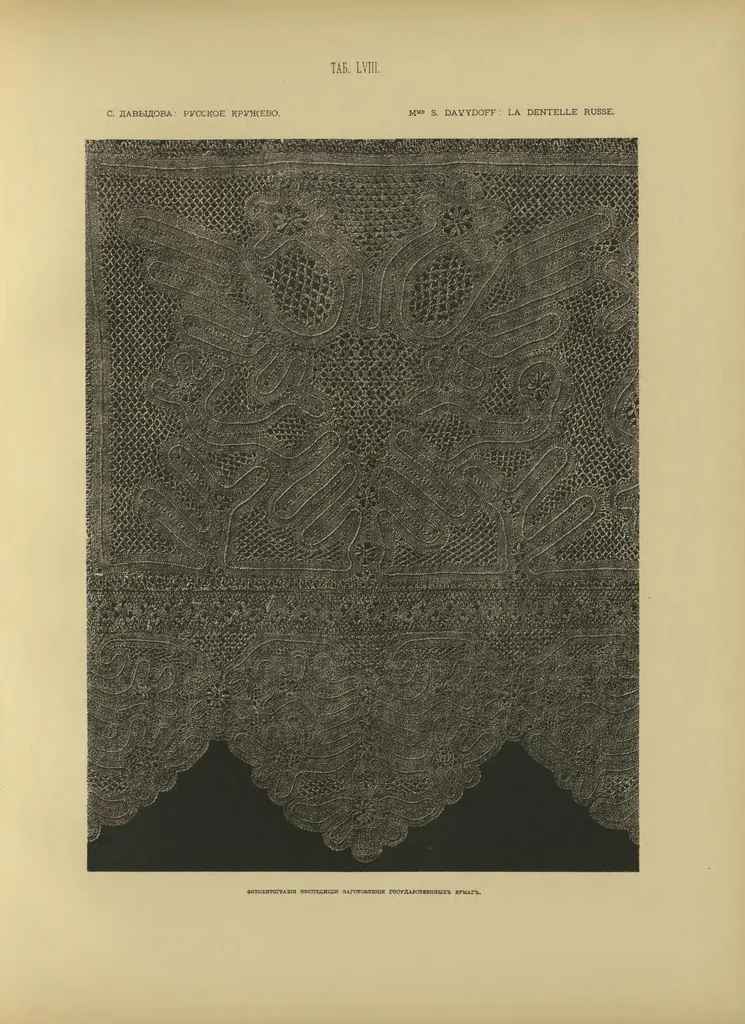 An illustration from La dentelle russe : histoire technique statistique, 1895, leaf 164