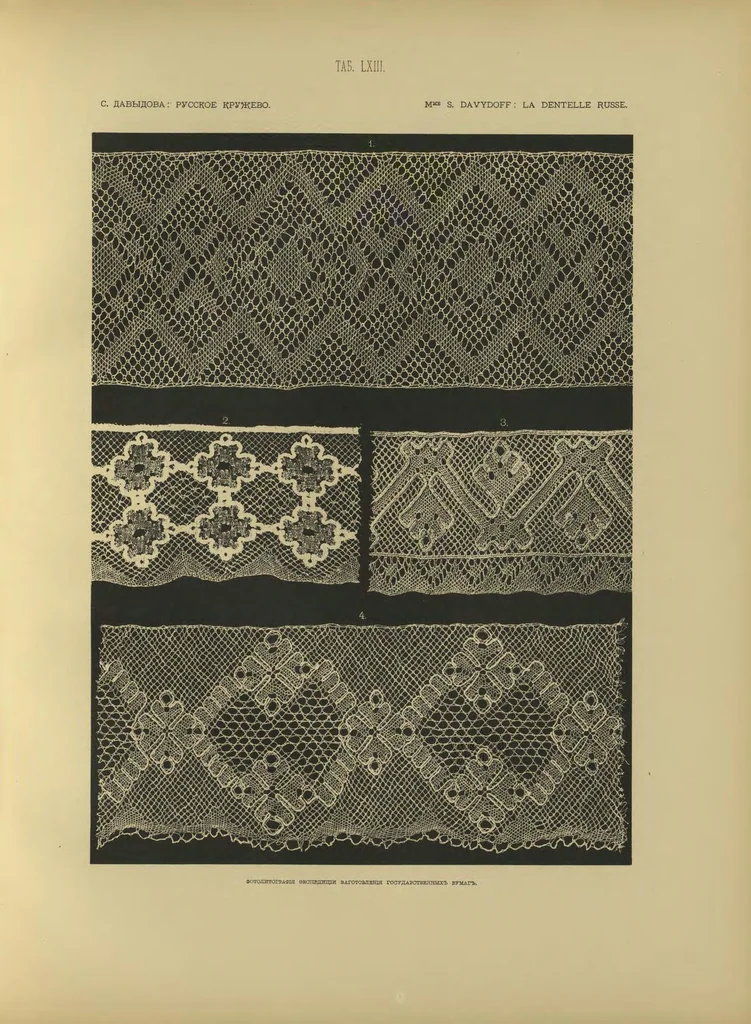 An illustration from La dentelle russe : histoire technique statistique, 1895, leaf 174