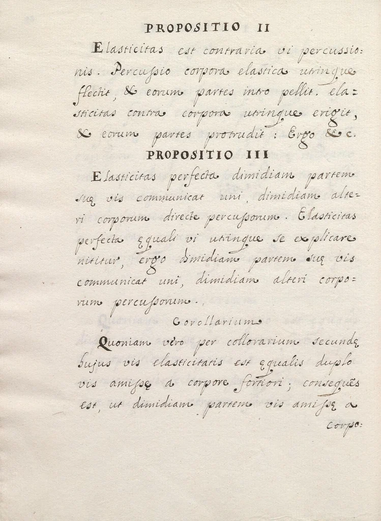 An illustration from De percussione et legibus motus corporum percussorum libellus [manuscript], 1680, leaf 60