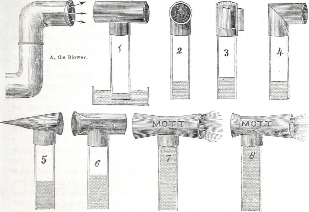 An illustration from Description of stoves, furnaces, bath tubs, garden vases and ventilators, 1843, leaf 24