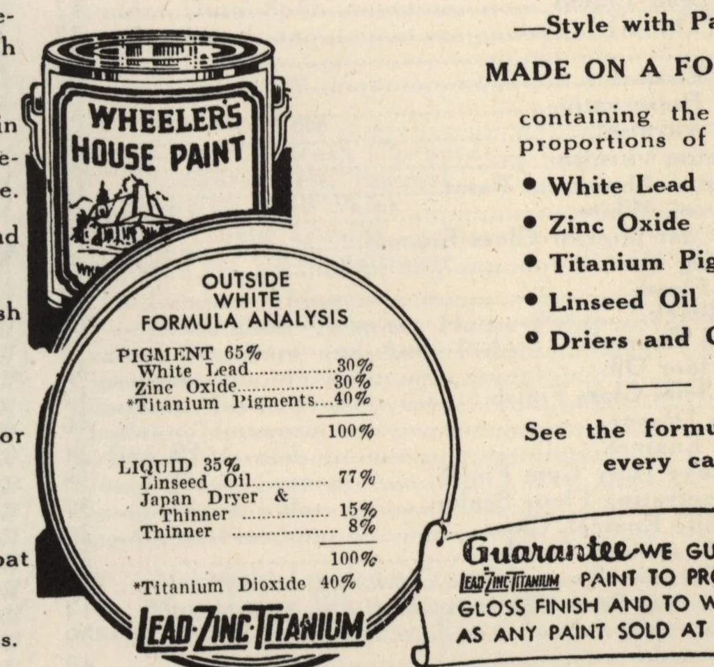 An illustration from Descriptive catalog: Wheeler's paints, varnishes, and enamels., 1930, leaf 5