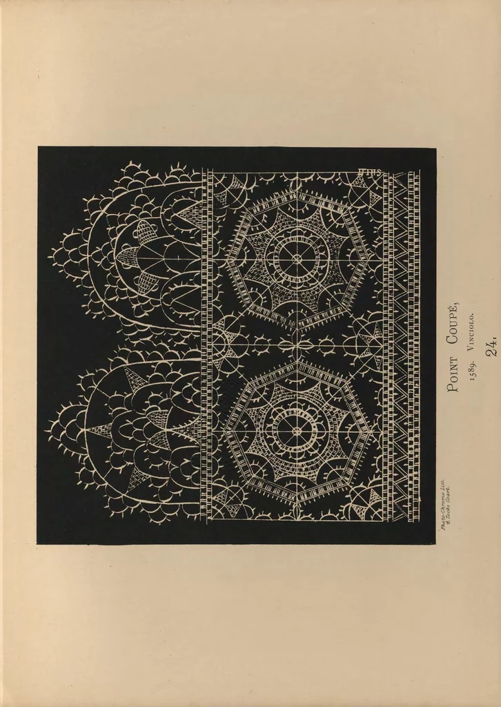 An illustration from Designs for lace making, 1870, leaf 58