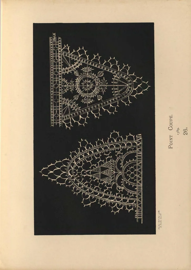 An illustration from Designs for lace making, 1870, leaf 62