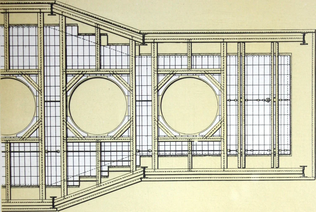 An illustration from Detrick arches showing their adaptability to all types of boilers and stokers, special furnaces and oil stills, 1921, leaf 42