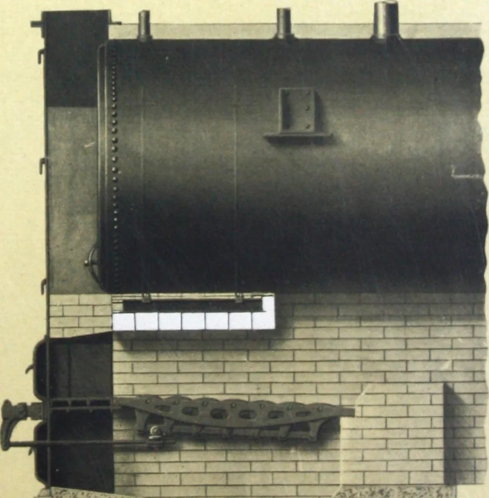 An illustration from Detrick arches showing their adaptability to all types of boilers and stokers, special furnaces and oil stills, 1921, leaf 44