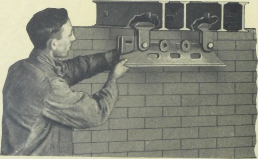 An illustration from Detrick arches showing their adaptability to all types of boilers and stokers, special furnaces and oil stills, 1921, leaf 45