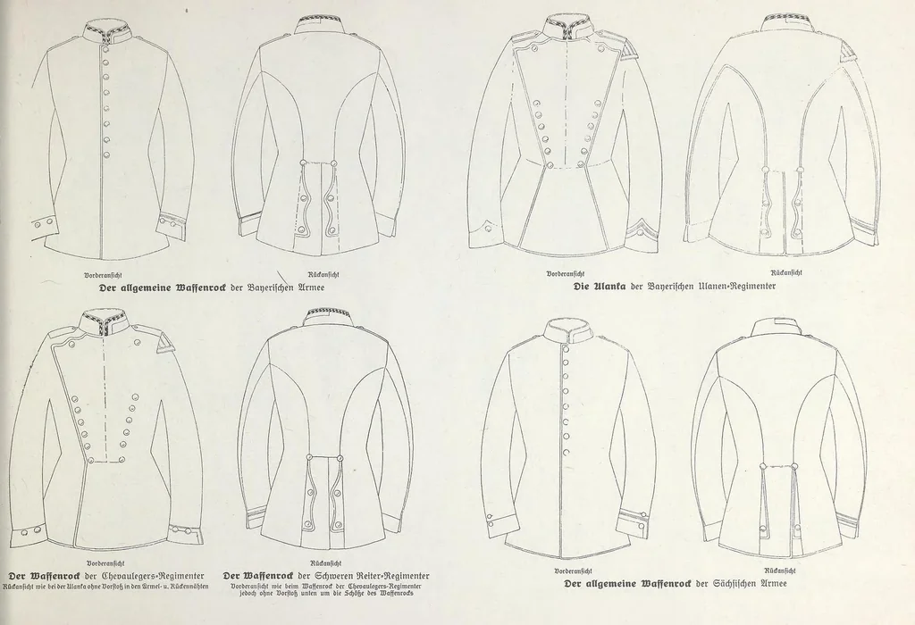 An illustration from Deutschlands Armee in feldgrauer Kriegs- und Friedens-Uniform, 1916, leaf 45
