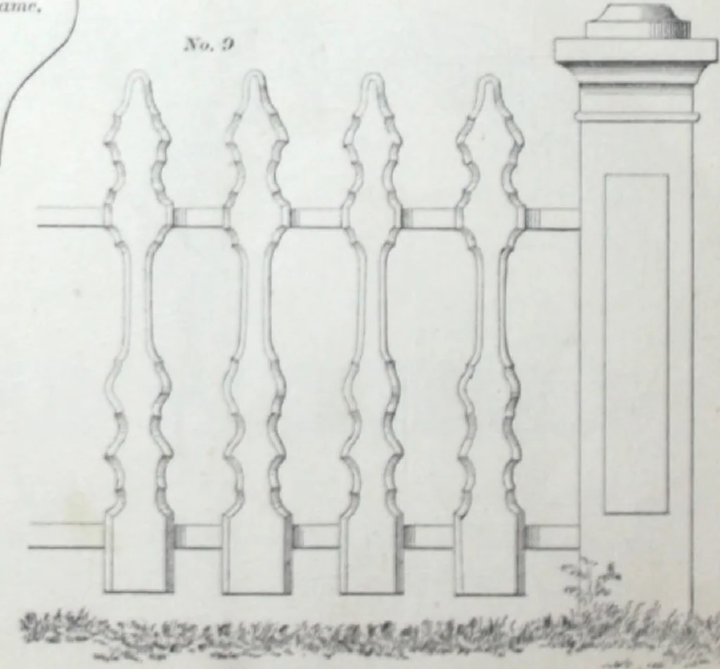 An illustration from Dominion moulding book ... containing sections (full size) of moldings, architraves, pew and stair railings, brackets, pickets, lattice ..., 1874, leaf 71