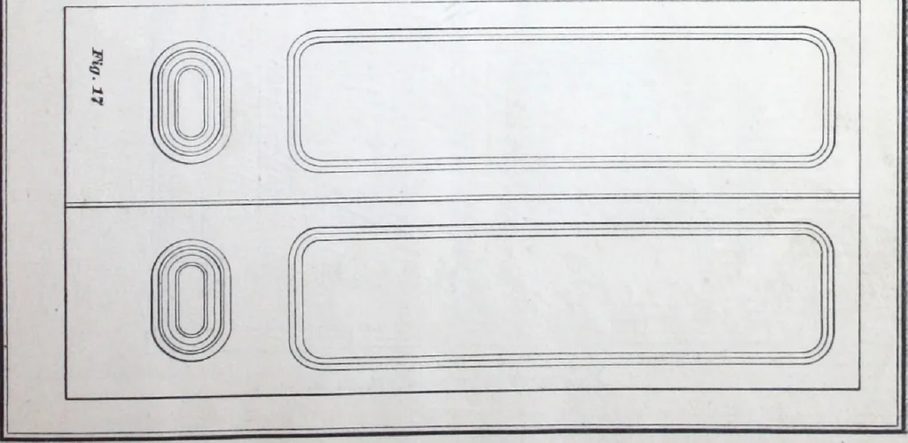 An illustration from Dominion moulding book ... containing sections (full size) of moldings, architraves, pew and stair railings, brackets, pickets, lattice ..., 1874, leaf 78