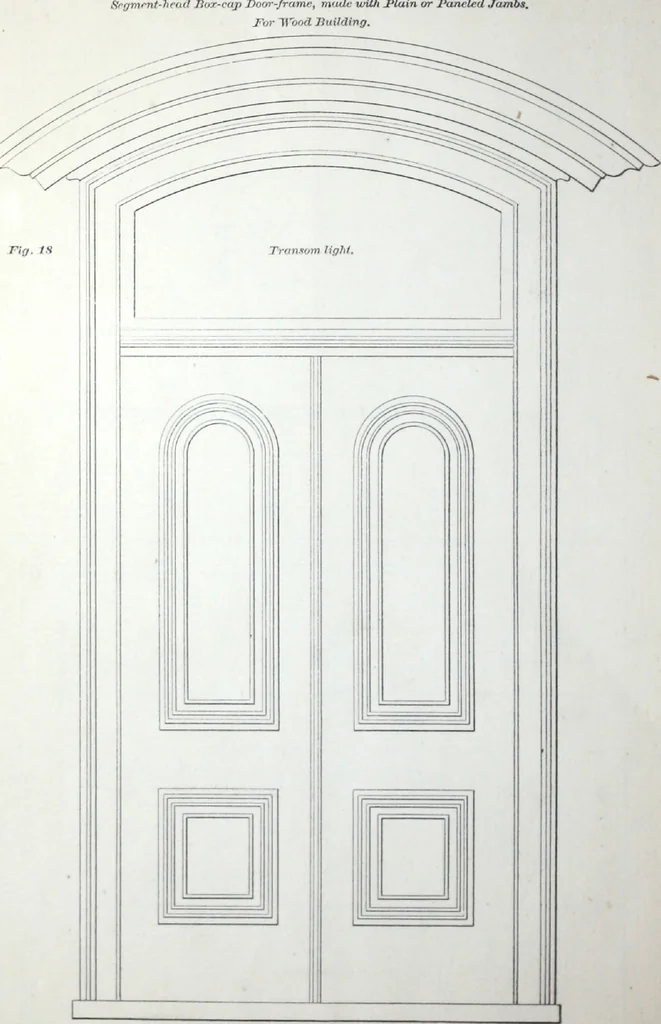 An illustration from Dominion moulding book ... containing sections (full size) of moldings, architraves, pew and stair railings, brackets, pickets, lattice ..., 1874, leaf 79