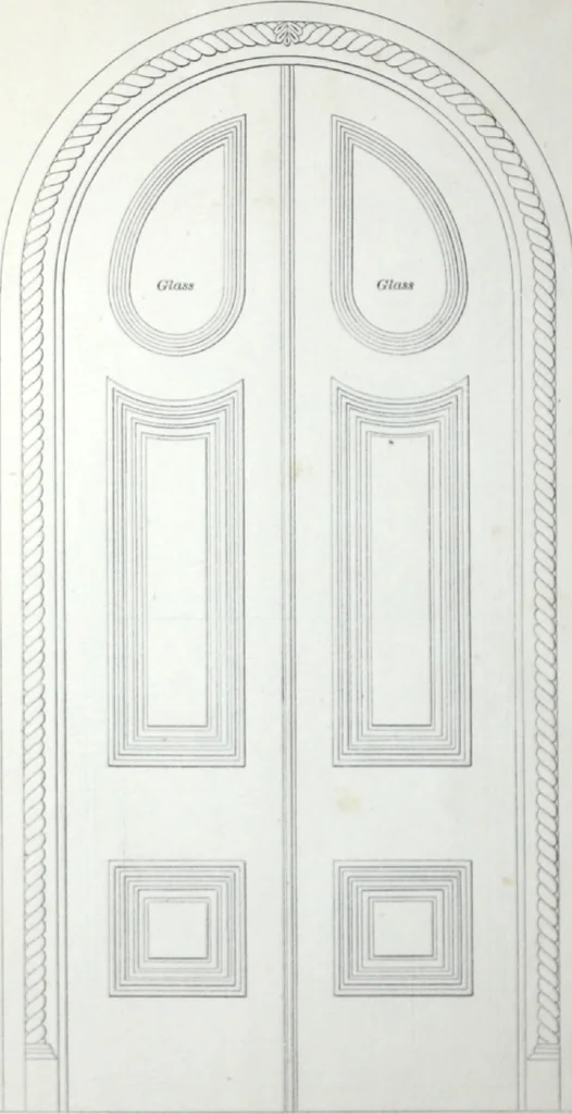 An illustration from Dominion moulding book ... containing sections (full size) of moldings, architraves, pew and stair railings, brackets, pickets, lattice ..., 1874, leaf 83