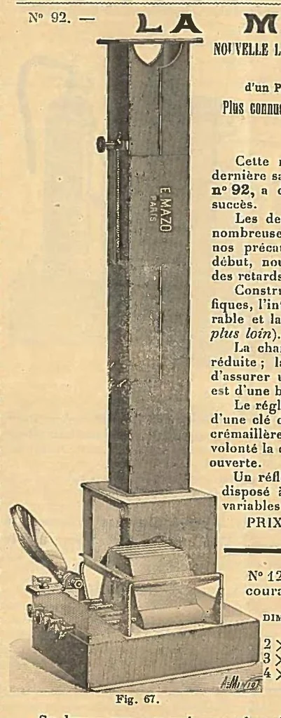 An illustration from E. Mazo Catalogue No 11. Fabrique d'appareils de projection, tableaux mécanisés, 1898, leaf 16