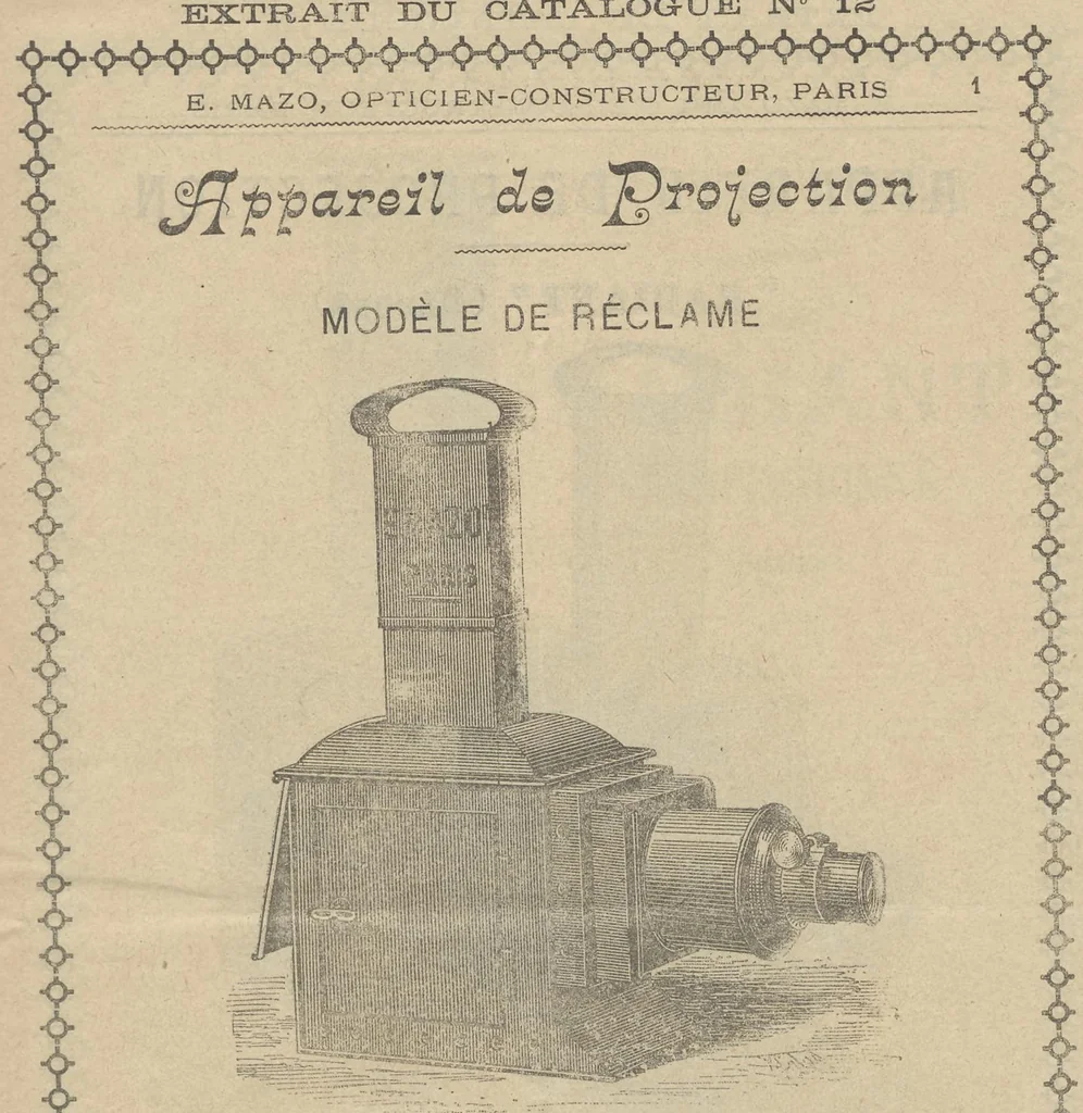 An illustration from E. Mazo Catalogue No 11. Fabrique d'appareils de projection, tableaux mécanisés, 1898, leaf 2