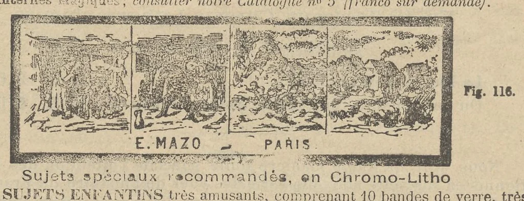An illustration from E. Mazo Catalogue No 11. Fabrique d'appareils de projection, tableaux mécanisés, 1898, leaf 25
