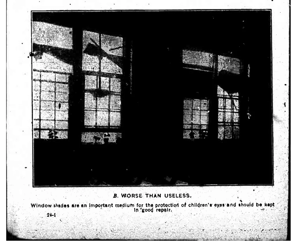 An illustration from ERIC ED541333: The Eyesight of School Children: Defective Vision as Related to School Environment, and Methods of Prevention and Correction. Bulletin, 1919, No. 65, 1920, leaf 33