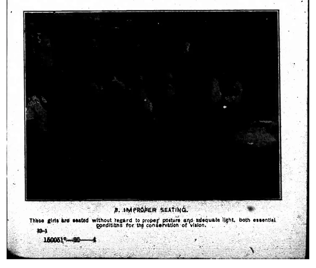 An illustration from ERIC ED541333: The Eyesight of School Children: Defective Vision as Related to School Environment, and Methods of Prevention and Correction. Bulletin, 1919, No. 65, 1920, leaf 45