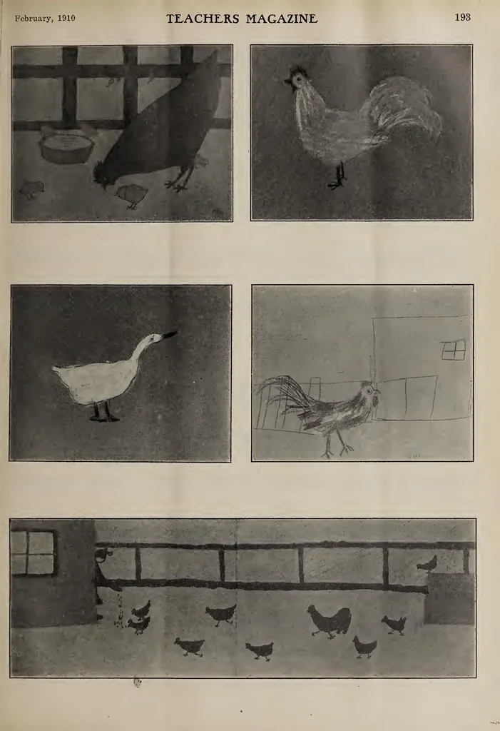 An illustration from ERIC ED622652: Teachers Magazine. Volume XXXII This document contains issues of "Teachers Magazine" from September 1909 to June 1910, published monthly except July and August. Issues typically include sections with music, plays, songs, poems, and games; a calendar for the month; monthly plans; and sections on picture study; current-events classroom talks; grade work; books; and miscellaneous topics. [This volume was published by A. S. Barnes &amp; Company, Publishers. Cover title varies: "Teachers Magazine: For Primary Grades."], 1910, leaf 252