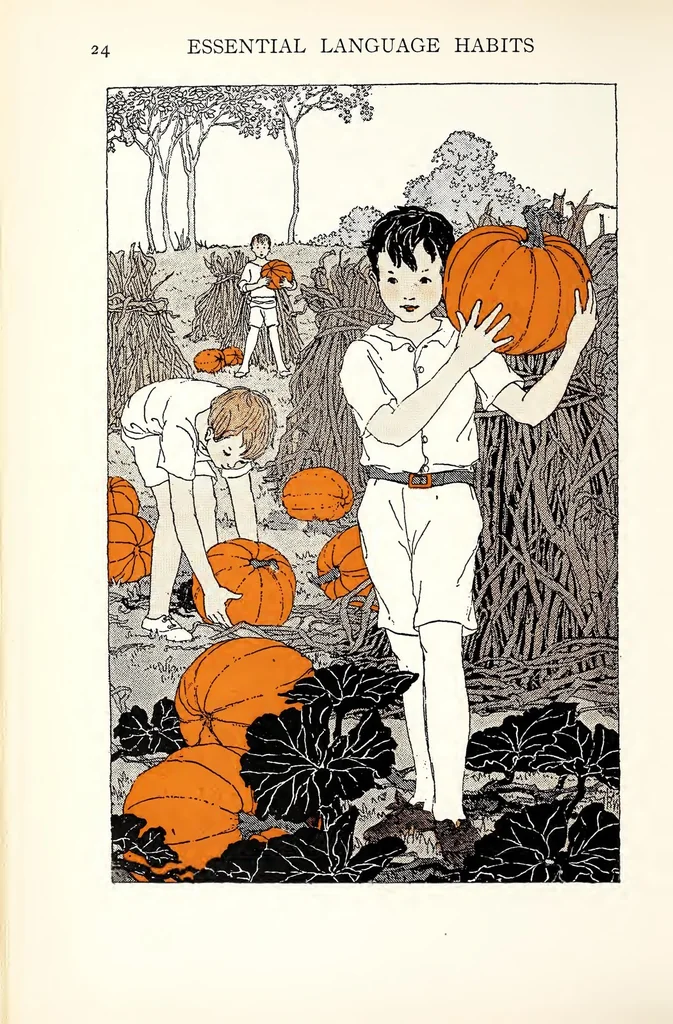 An illustration from ERIC ED623122: Essential Language Habits: A New Edition in Color. Book One, 1929, leaf 37